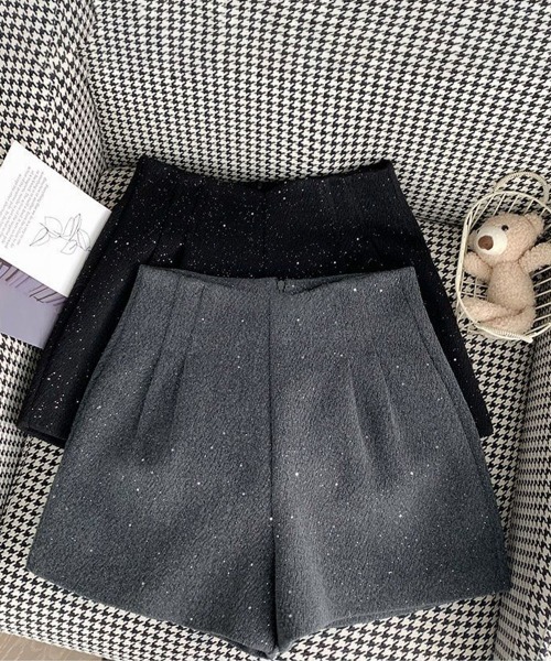 Miniministore(ミニミニストア)の「ラメツイード風ショートパンツハイウエスト(その他パンツ・レディース・ブラック/ダークグレー・M/S/L)」の14枚目の写真