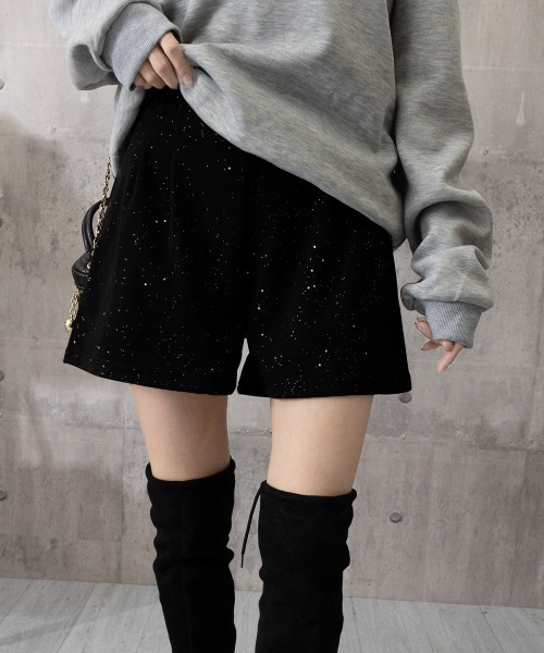 Miniministore(ミニミニストア)の「ラメツイード風ショートパンツハイウエスト(その他パンツ・レディース・ブラック/ダークグレー・M/S/L)」の16枚目の写真