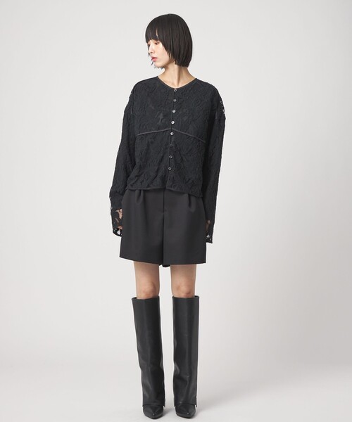 EMMEL REFINES（エメルリファインズ）の「＜EMMEL REFINES＞EM シシュウレース 2WAY ブラウス（シャツ/ブラウス・レディース・オフホワイト/ブラック・FREE）」の5枚目の写真