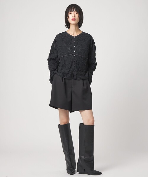 EMMEL REFINES（エメルリファインズ）の「＜EMMEL REFINES＞EM シシュウレース 2WAY ブラウス（シャツ/ブラウス・レディース・オフホワイト/ブラック・FREE）」の6枚目の写真