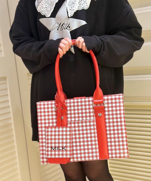 MILK（ミルク）の「ギンガムトート バッグ（ハンドバッグ・レディース・A/C/B・FREE）」の2枚目の写真