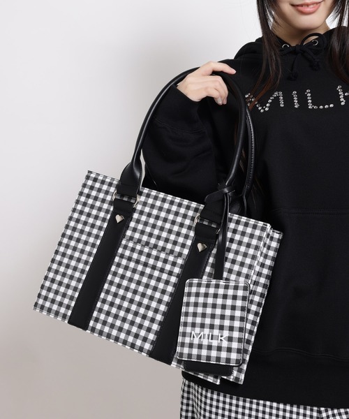 MILK（ミルク）の「ギンガムトート バッグ（ハンドバッグ・レディース・A/C/B・FREE）」の3枚目の写真