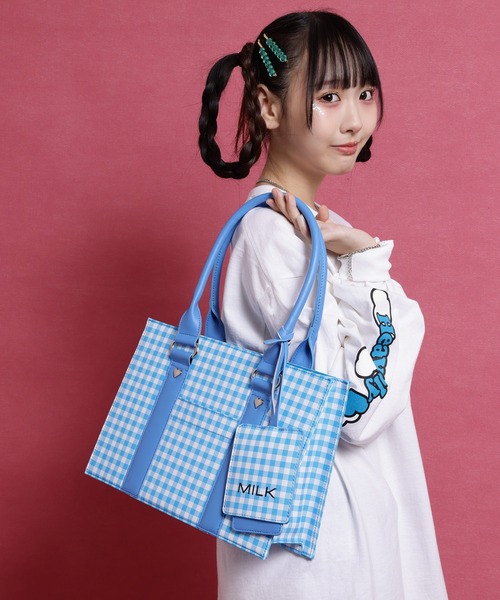 MILK（ミルク）の「ギンガムトート バッグ（ハンドバッグ・レディース・A/C/B・FREE）」の4枚目の写真