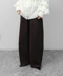ツイード調コクーンワイドパンツ　SOFT BRUSHED COCOON WIDE PANTS