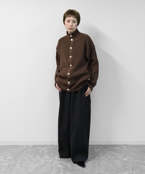 THE CELL.（ザセルドット）の「ツイード調コクーンワイドパンツ　SOFT BRUSHED COCOON WIDE PANTS（その他パンツ・レディース・チャコールグレー/ブラウン・FREE）」の9枚目の写真