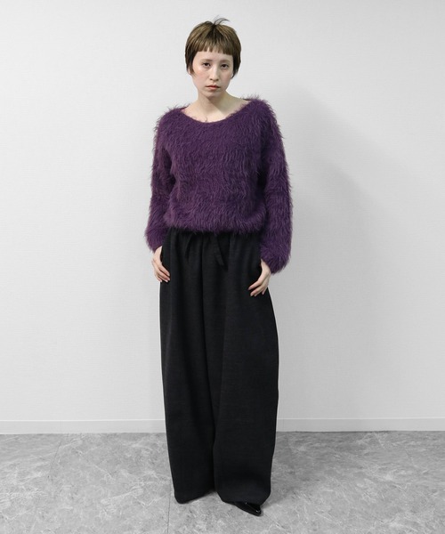 THE CELL.（ザセルドット）の「ツイード調コクーンワイドパンツ　SOFT BRUSHED COCOON WIDE PANTS（その他パンツ・レディース・チャコールグレー/ブラウン・FREE）」の6枚目の写真