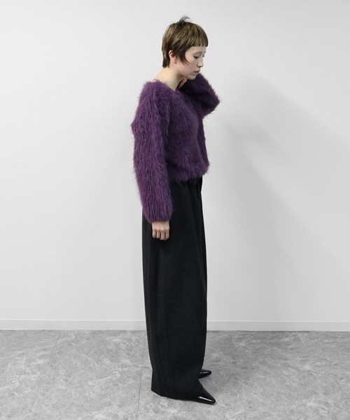 THE CELL.（ザセルドット）の「ツイード調コクーンワイドパンツ　SOFT BRUSHED COCOON WIDE PANTS（その他パンツ・レディース・チャコールグレー/ブラウン・FREE）」の8枚目の写真