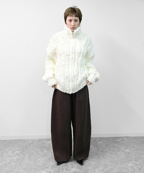THE CELL.（ザセルドット）の「ツイード調コクーンワイドパンツ　SOFT BRUSHED COCOON WIDE PANTS（その他パンツ・レディース・チャコールグレー/ブラウン・FREE）」の17枚目の写真