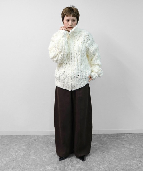 THE CELL.（ザセルドット）の「ツイード調コクーンワイドパンツ　SOFT BRUSHED COCOON WIDE PANTS（その他パンツ・レディース・チャコールグレー/ブラウン・FREE）」の18枚目の写真