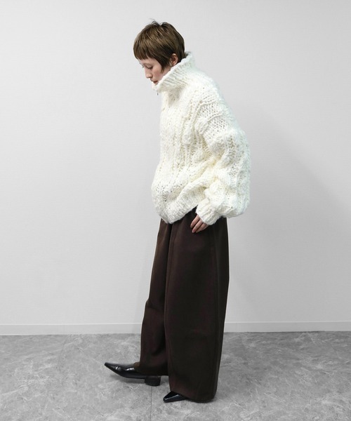 THE CELL.（ザセルドット）の「ツイード調コクーンワイドパンツ　SOFT BRUSHED COCOON WIDE PANTS（その他パンツ・レディース・チャコールグレー/ブラウン・FREE）」の19枚目の写真