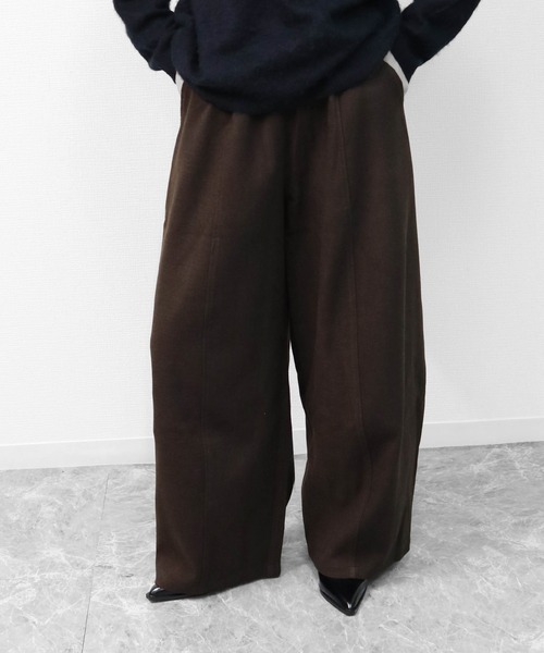 THE CELL.（ザセルドット）の「ツイード調コクーンワイドパンツ　SOFT BRUSHED COCOON WIDE PANTS（その他パンツ・レディース・チャコールグレー/ブラウン・FREE）」の12枚目の写真