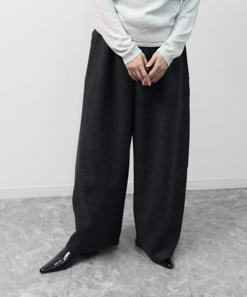 THE CELL.（ザセルドット）の「ツイード調コクーンワイドパンツ　SOFT BRUSHED COCOON WIDE PANTS（その他パンツ・レディース・チャコールグレー/ブラウン・FREE）」の5枚目の写真