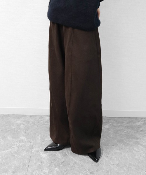 THE CELL.（ザセルドット）の「ツイード調コクーンワイドパンツ　SOFT BRUSHED COCOON WIDE PANTS（その他パンツ・レディース・チャコールグレー/ブラウン・FREE）」の11枚目の写真