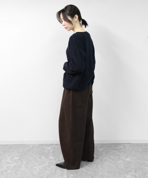 THE CELL.（ザセルドット）の「ツイード調コクーンワイドパンツ　SOFT BRUSHED COCOON WIDE PANTS（その他パンツ・レディース・チャコールグレー/ブラウン・FREE）」の16枚目の写真