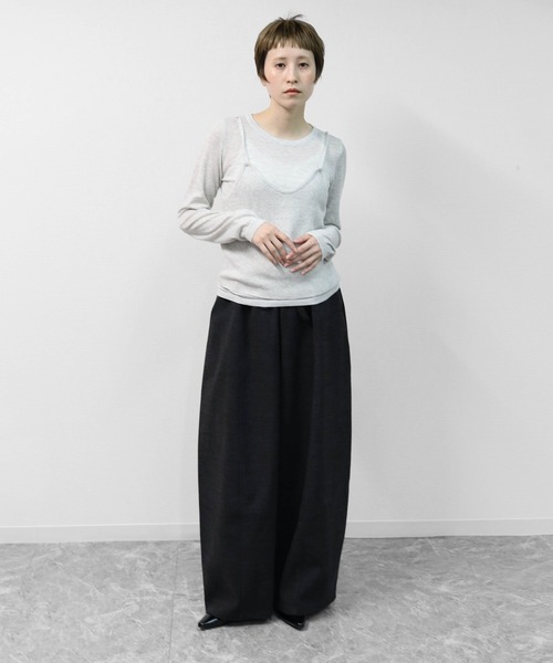 THE CELL.（ザセルドット）の「ツイード調コクーンワイドパンツ　SOFT BRUSHED COCOON WIDE PANTS（その他パンツ・レディース・チャコールグレー/ブラウン・FREE）」の21枚目の写真
