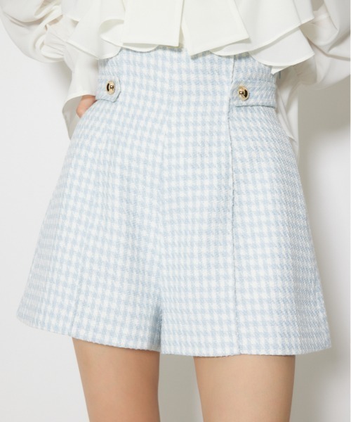 rienda（リエンダ）の「【セットアップ対応】ハイウエストツイードショートパンツ 春服（その他パンツ・レディース・ブラック/ライトブルー/ホワイト・X-SMALL/SMALL/MEDIUM）」の3枚目の写真