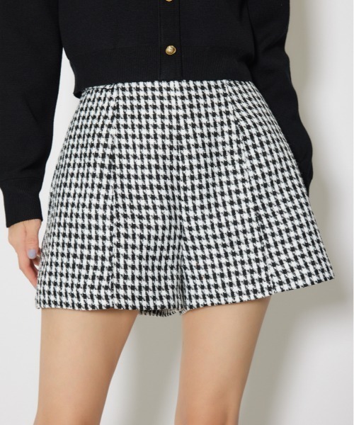 rienda（リエンダ）の「【セットアップ対応】ハイウエストツイードショートパンツ 春服（その他パンツ・レディース・ブラック/ライトブルー/ホワイト・X-SMALL/SMALL/MEDIUM）」の2枚目の写真
