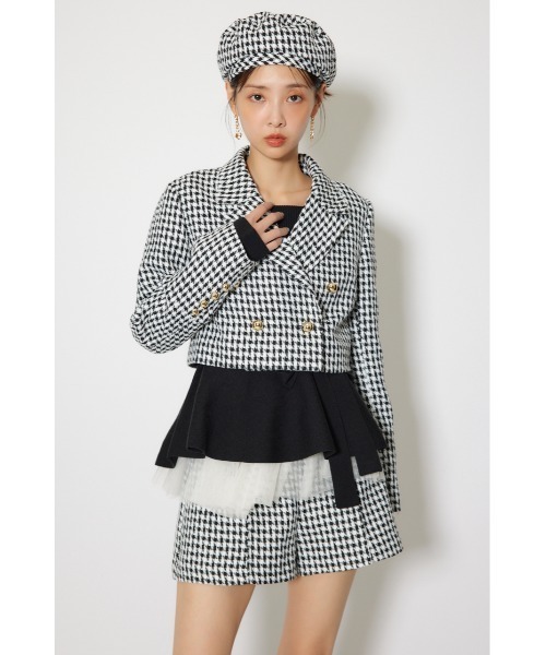 rienda（リエンダ）の「【セットアップ対応】ハイウエストツイードショートパンツ 春服（その他パンツ・レディース・ブラック/ライトブルー/ホワイト・X-SMALL/SMALL/MEDIUM）」の7枚目の写真