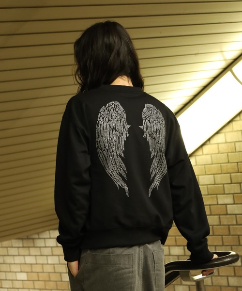 bike star（バイクスター）の「RESHAM ラインストーン羽トレーナー（スウェット・メンズ・ブラック/ホワイト・M/L）」の21枚目の写真