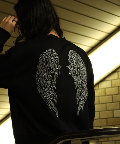 bike star（バイクスター）の「RESHAM ラインストーン羽トレーナー（スウェット・メンズ・ブラック/ホワイト・M/L）」の22枚目の写真