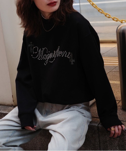 bike star（バイクスター）の「RESHAM ラインストーン羽トレーナー（スウェット・メンズ・ブラック/ホワイト・M/L）」の8枚目の写真