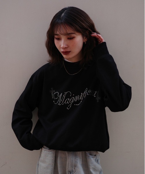 bike star（バイクスター）の「RESHAM ラインストーン羽トレーナー（スウェット・メンズ・ブラック/ホワイト・M/L）」の13枚目の写真