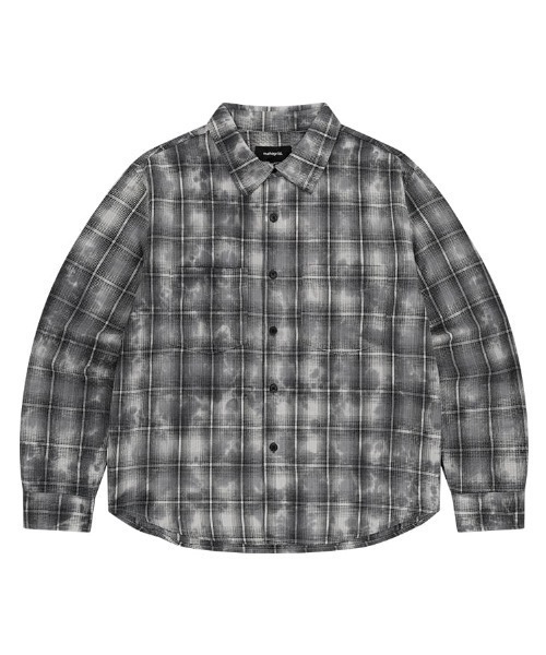 MAHAGRID（マハグリッド）の「『mahagrid/マハグリッド』 Overdyed Check Shirt/オーバーダイチェックシャツ（シャツ/ブラウス・レディース・チャコールグレー・S/M）」の7枚目の写真