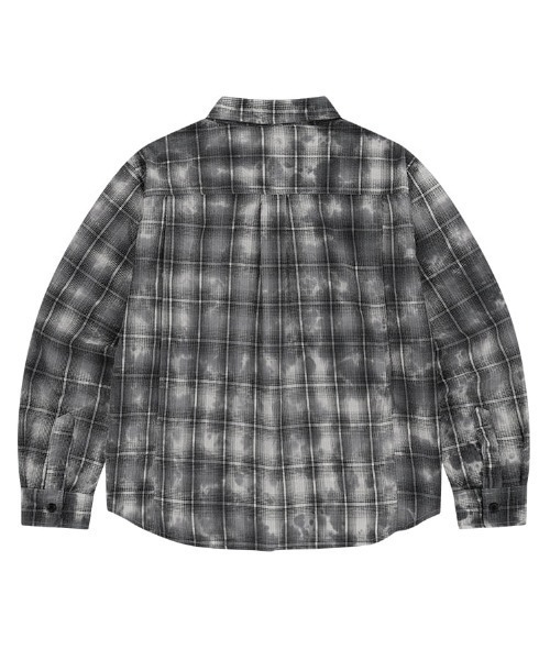 MAHAGRID（マハグリッド）の「『mahagrid/マハグリッド』 Overdyed Check Shirt/オーバーダイチェックシャツ（シャツ/ブラウス・レディース・チャコールグレー・S/M）」の8枚目の写真
