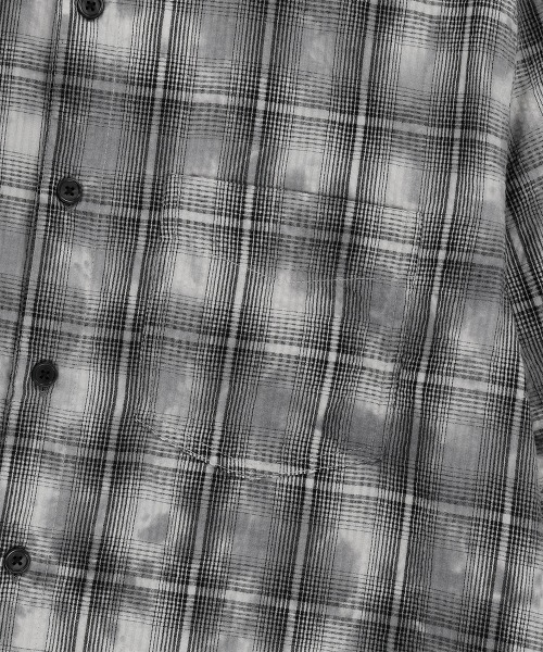 MAHAGRID（マハグリッド）の「『mahagrid/マハグリッド』 Overdyed Check Shirt/オーバーダイチェックシャツ（シャツ/ブラウス・レディース・チャコールグレー・S/M）」の10枚目の写真