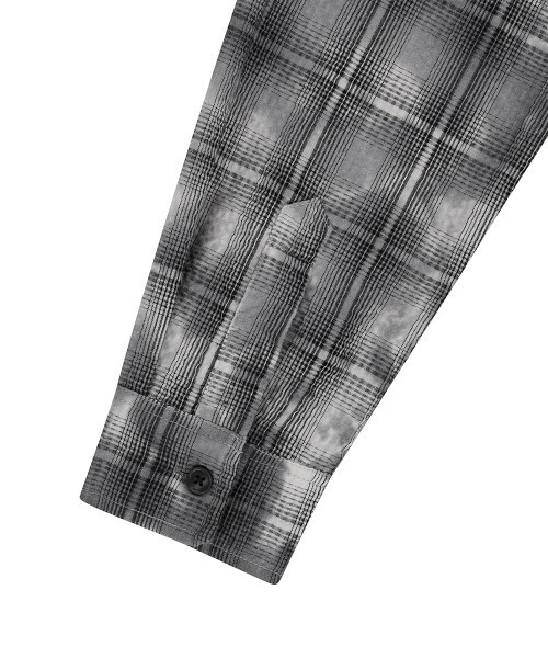 MAHAGRID（マハグリッド）の「『mahagrid/マハグリッド』 Overdyed Check Shirt/オーバーダイチェックシャツ（シャツ/ブラウス・レディース・チャコールグレー・S/M）」の11枚目の写真