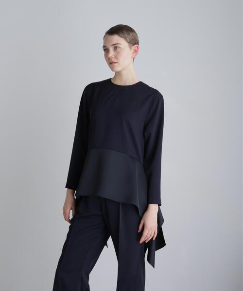 ADORE(アドーア)の「◆ドライタッチツイルブラウス(シャツ/ブラウス・レディース・ネイビー/ベージュ・38)」の8枚目の写真