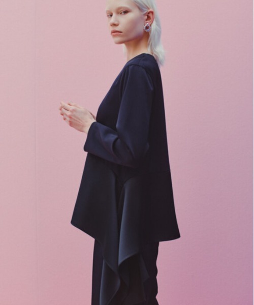 ADORE(アドーア)の「◆ドライタッチツイルブラウス(シャツ/ブラウス・レディース・ネイビー/ベージュ・38)」の7枚目の写真