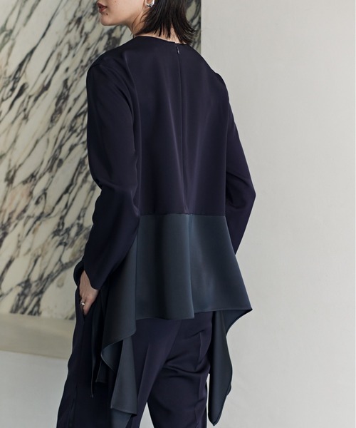 ADORE(アドーア)の「◆ドライタッチツイルブラウス(シャツ/ブラウス・レディース・ネイビー/ベージュ・38)」の5枚目の写真