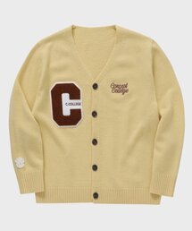 CONCEPTCOLLEGE（コンセプトカレッジ）の「ブラウンCパッチイエローニットカーディガン[男女共用]（カーディガン/ボレロ）」