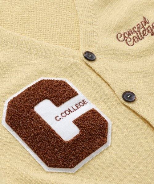 CONCEPTCOLLEGE（コンセプトカレッジ）の「ブラウンCパッチイエローニットカーディガン[男女共用]（カーディガン/ボレロ・レディース・その他・LARGE/MEDIUM）」の3枚目の写真