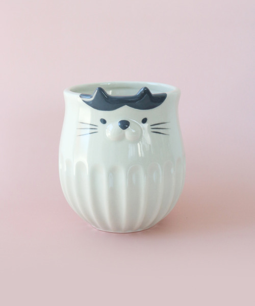 SiNCERE(シンシア)の「アニマルマグ Animal Mug しのぎのねこ マグカップ(グラス/マグカップ/タンブラー・レディース・ベージュ/ブラック/グレー・ONE SIZE)」の2枚目の写真