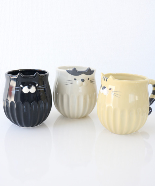 SiNCERE(シンシア)の「アニマルマグ Animal Mug しのぎのねこ マグカップ(グラス/マグカップ/タンブラー・レディース・ベージュ/ブラック/グレー・ONE SIZE)」の8枚目の写真