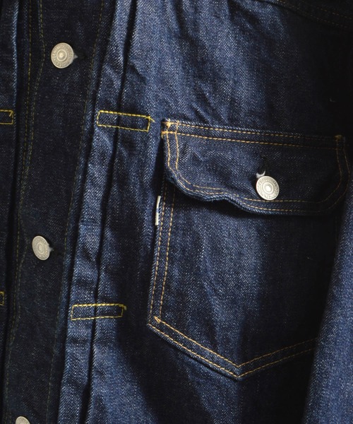 orSlow（オアスロウ）の「orSlow/オアスロウ TYPE1 40'S PLEATED FRONT BLOUSE ワンウォッシュ デニムジャケット 2026年春夏（デニムジャケット・メンズ・ブルー・3/2/4）」の4枚目の写真