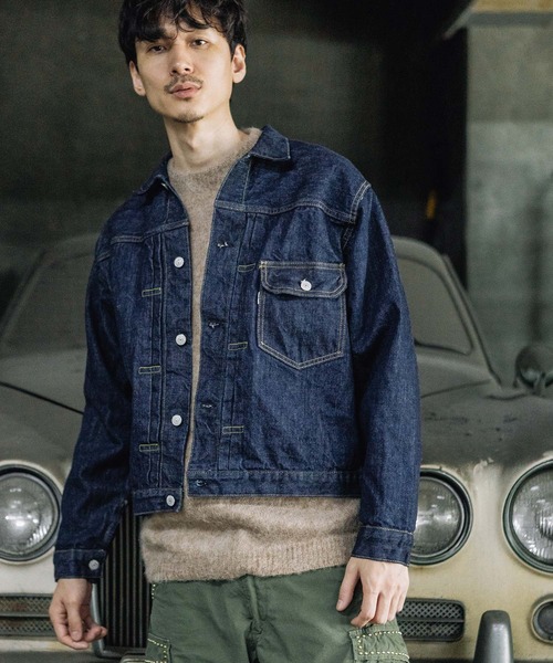 orSlow（オアスロウ）の「orSlow/オアスロウ TYPE1 40'S PLEATED FRONT BLOUSE ワンウォッシュ デニムジャケット 2026年春夏（デニムジャケット・メンズ・ブルー・3/2/4）」の8枚目の写真
