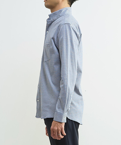 MEN'S MELROSE（メンズメルローズ）の「マルチファブリックワンピースシャツ（シャツ/ブラウス・メンズ・ホワイト/ハウンドトゥース・2/3/4/5）」の4枚目の写真