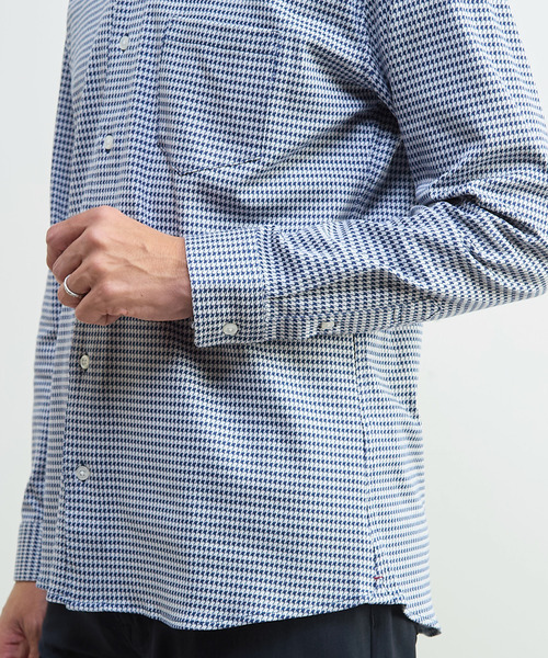 MEN'S MELROSE（メンズメルローズ）の「マルチファブリックワンピースシャツ（シャツ/ブラウス・メンズ・ホワイト/ハウンドトゥース・2/3/4/5）」の8枚目の写真