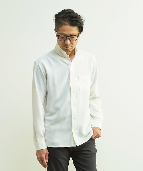 MEN'S MELROSE（メンズメルローズ）の「マルチファブリックワンピースシャツ（シャツ/ブラウス・メンズ・ホワイト/ハウンドトゥース・2/3/4/5）」の12枚目の写真
