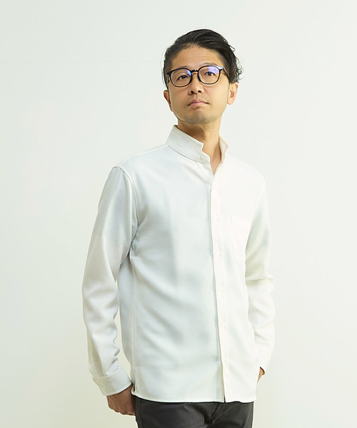 MEN'S MELROSE（メンズメルローズ）の「マルチファブリックワンピースシャツ（シャツ/ブラウス・メンズ・ホワイト/ハウンドトゥース・2/3/4/5）」の13枚目の写真