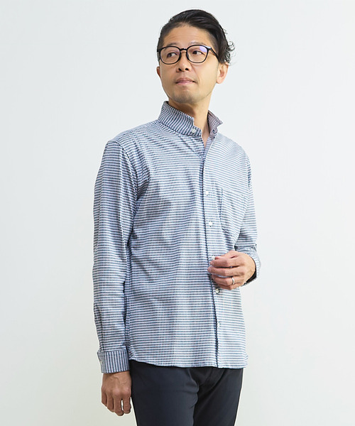 MEN'S MELROSE（メンズメルローズ）の「マルチファブリックワンピースシャツ（シャツ/ブラウス・メンズ・ホワイト/ハウンドトゥース・2/3/4/5）」の16枚目の写真