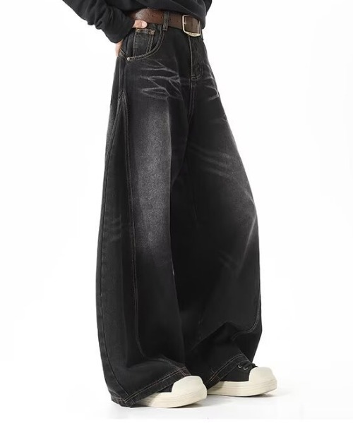 Evo+Revo（エボレボ）の「”今どきなダボっと感” ワイドバギー/カーブデニムパンツ（デニムパンツ・メンズ・ブラック/ネイビー・M/XL/L）」の3枚目の写真