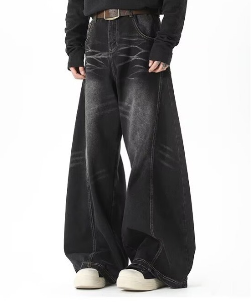 Evo+Revo（エボレボ）の「”今どきなダボっと感” ワイドバギー/カーブデニムパンツ（デニムパンツ・メンズ・ブラック/ネイビー・M/XL/L）」の4枚目の写真