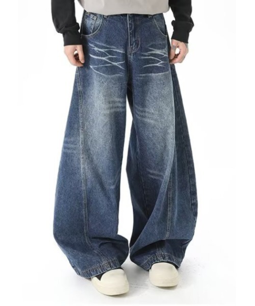 Evo+Revo（エボレボ）の「”今どきなダボっと感” ワイドバギー/カーブデニムパンツ（デニムパンツ・メンズ・ブラック/ネイビー・M/XL/L）」の12枚目の写真