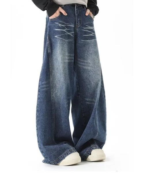 Evo+Revo（エボレボ）の「”今どきなダボっと感” ワイドバギー/カーブデニムパンツ（デニムパンツ・メンズ・ブラック/ネイビー・M/XL/L）」の13枚目の写真