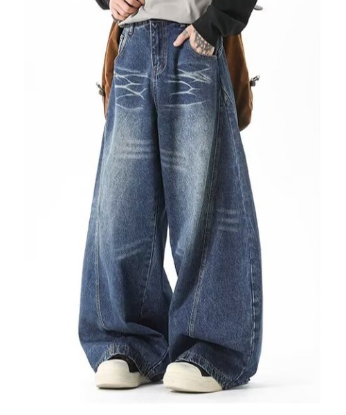 Evo+Revo（エボレボ）の「”今どきなダボっと感” ワイドバギー/カーブデニムパンツ（デニムパンツ・メンズ・ブラック/ネイビー・M/XL/L）」の14枚目の写真