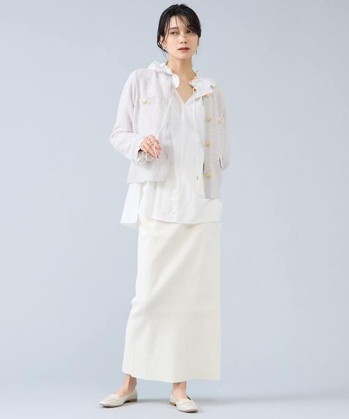 Liesse（リエス）の「ニットジャケット（カーディガン/ボレロ・レディース・アイボリー/ネイビー・FREE）」の19枚目の写真